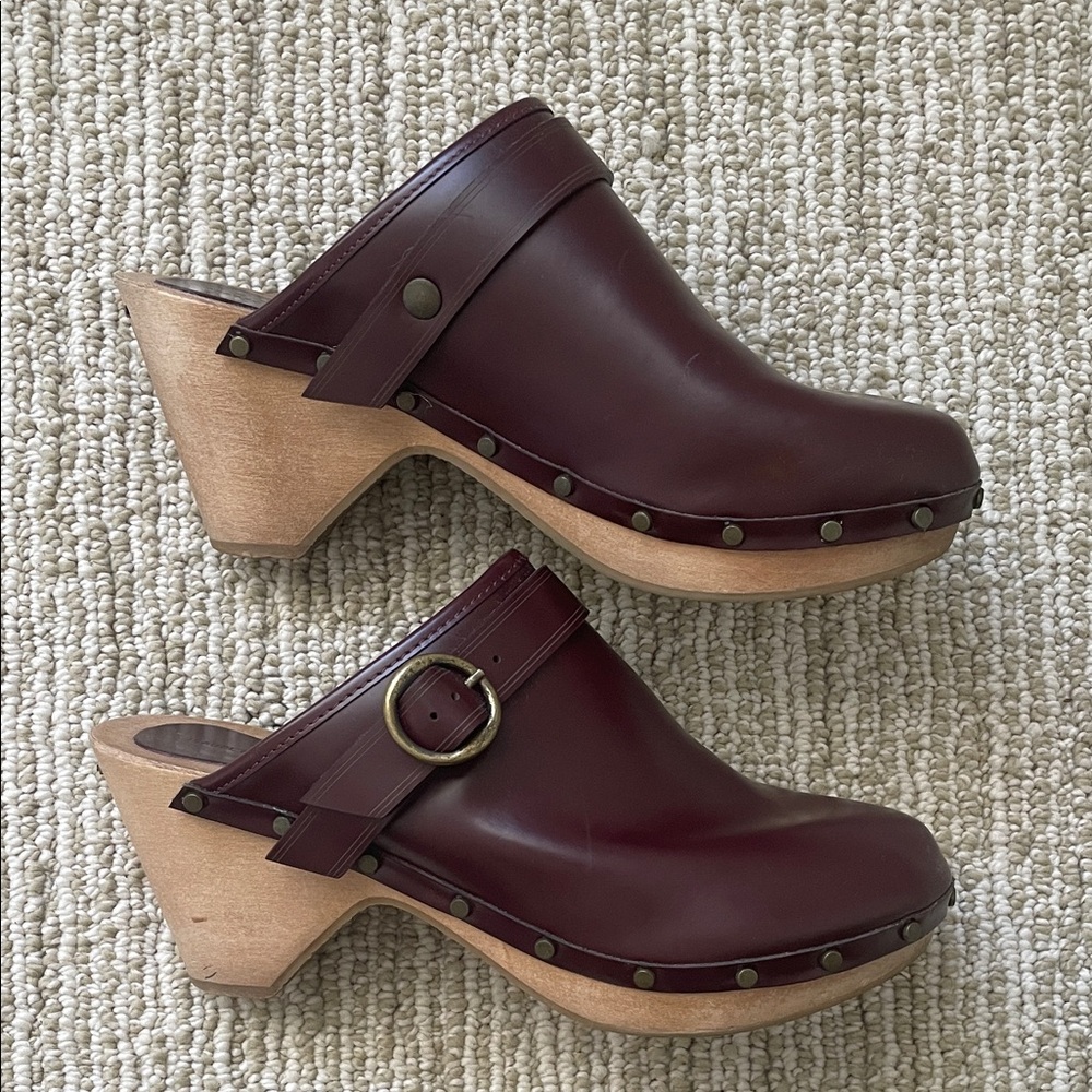 Isabel Marant Titya Burgundy Leather Mules